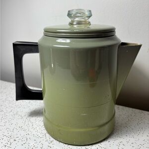 Vintage Comet  aluminum avocado green coffee perk